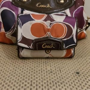 Coach Ashley Satin Scarf Pattern Small Wallet
